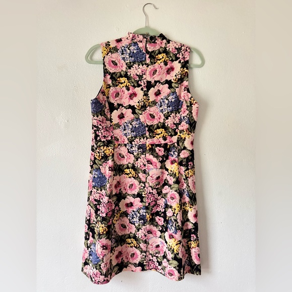 Rebecca Taylor Lavinia Floral-print Hydrangea Ruffle Dress In Black Cameo Pink - Picture 11 of 16